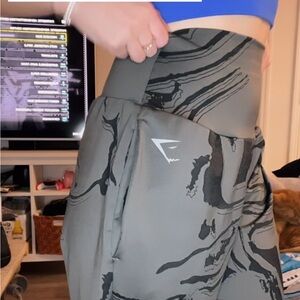 Gymshark black marble print pants